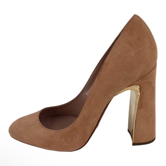 SEBASTIAN Italy Pumps Sand Suede Leather Heels Size 38 NEW - Picture 3 of 13